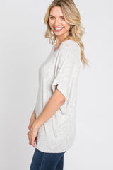 Heather Grey Knit Dolman Top