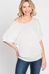 Heather Grey Knit Dolman Top