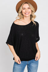 Black Knit Dolman Maternity Top