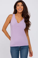 Lavender Heathered Maternity Tank