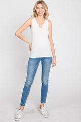 White Heathered Tank