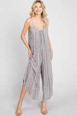 Brown Printed Asymmetrical Jumpsuit