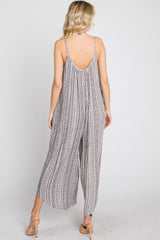 Brown Printed Asymmetrical Jumpsuit