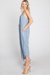 Light Blue Printed Asymmetrical Jumpsuit