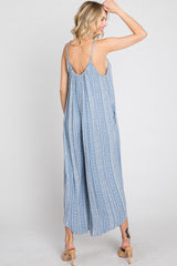 Light Blue Printed Asymmetrical Jumpsuit