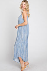 Light Blue Printed Asymmetrical Jumpsuit