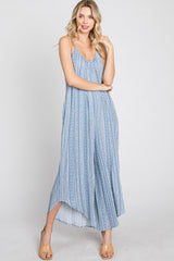 Light Blue Printed Asymmetrical Jumpsuit