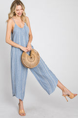 Light Blue Printed Asymmetrical Jumpsuit