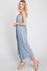 Light Blue Printed Asymmetrical Jumpsuit