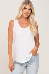 Ivory Scoop Neck Maternity Tank Top