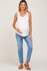 Ivory Scoop Neck Maternity Tank Top