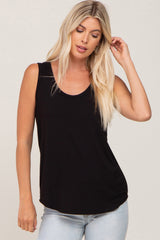 Black Scoop Neck Maternity Tank Top