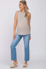 Heather Grey Basic Maternity Tank Top