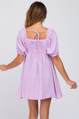 Lavender Sweetheart Neckline Mini Dress