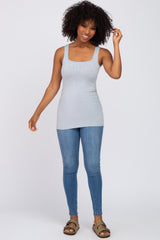 Heather Grey Ruched Tank Top