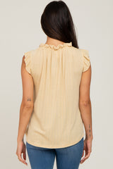 Yellow Ruffle Mock Neck Top