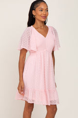 Light Pink Swiss Dot Smocked Dress