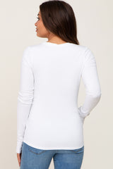 White Active Long Sleeve Maternity Top