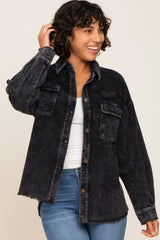 Black Corduroy Shirt Jacket