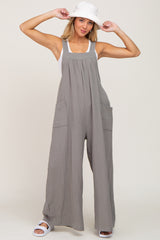 Olive Wide Leg Tie Back Maternity Overalls