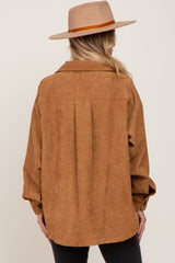 Camel Corduroy Shirt Jacket