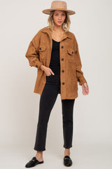 Camel Corduroy Shirt Jacket