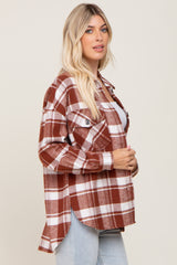 Rust Plaid Shirt Jacket