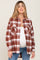Rust Plaid Maternity Shirt Jacket