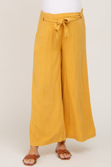 Yellow Paper Bag Wide Leg Maternity Pants