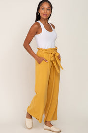 Yellow Paper Bag Wide Leg Pants