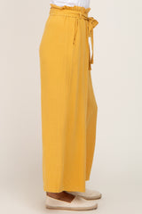 Yellow Paper Bag Wide Leg Pants