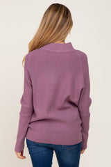 Mauve Funnel Neck Dolman Sleeve Maternity Sweater