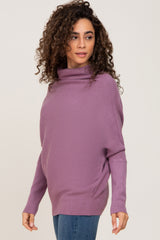 Mauve Funnel Neck Dolman Sleeve Sweater