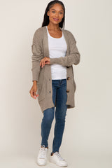 Olive Oversized Textured Knit Cardigan