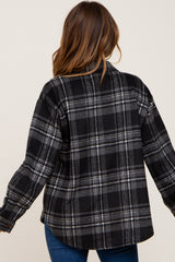 Black Plaid Front Pocket Shacket