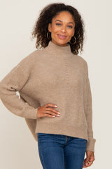 Beige Mock Neck Sweater