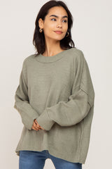 Light Olive Drop Shoulder Sweater