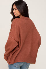 Rust Drop Shoulder Maternity Sweater