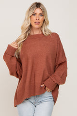 Rust Drop Shoulder Sweater