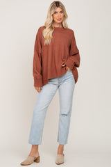 Rust Drop Shoulder Sweater