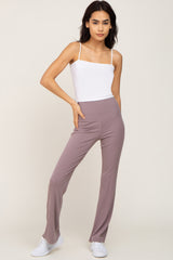 Mocha Ribbed Flare Pants