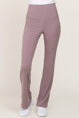 Mocha Ribbed Flare Pants