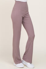 Mocha Ribbed Flare Pants