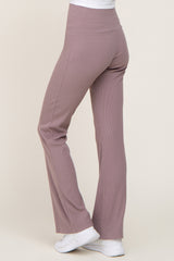 Mocha Ribbed Flare Pants