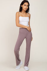 Mocha Ribbed Flare Pants