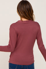 Burgundy Long Sleeve Wrap Nursing Top