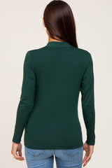 Green Long Sleeve Wrap Maternity Nursing Top