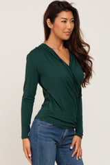 Green Long Sleeve Wrap Nursing Top