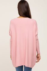 Pink Pocketed Dolman Maternity Top