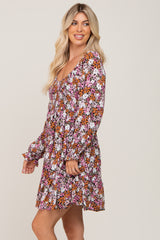 Black Multi-Color Floral Tiered Dress